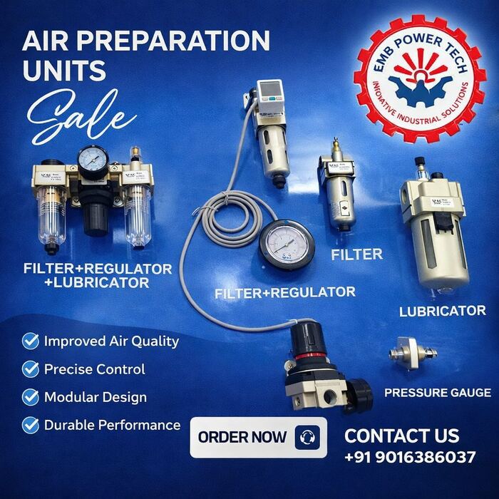 Air Preparation Units FRL Filter Regulator Lubricator — EMB POWERTECH Ahmedabad